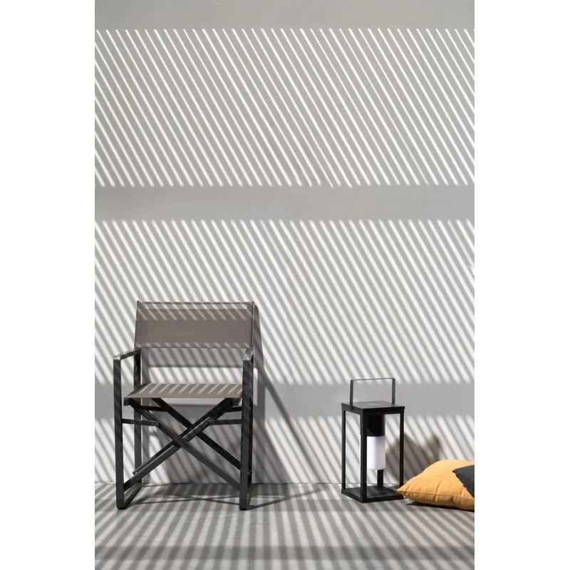 Bizzotto outdoor Lampada solar led quadrata nero con manico h38