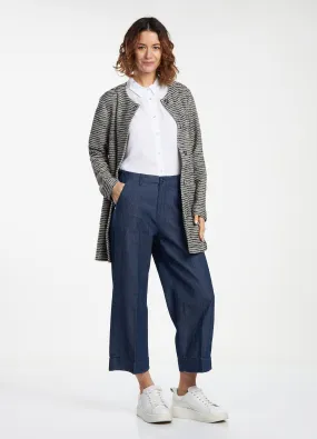 Pantaloni wide leg in puro cotone donna